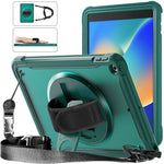 Custodia per tablet ibrida resistente con maniglia e cinturino, For iPad Air 2022 10.9 / Pro 11 2022, For iPad 10th Gen 10.9 2022, For iPad 10.2 2021 / 2020 / 2019, For iPad mini 6 / mini 2024