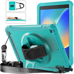 Custodia per tablet ibrida resistente con maniglia e cinturino, For iPad Air 2022 10.9 / Pro 11 2022, For iPad 10th Gen 10.9 2022, For iPad 10.2 2021 / 2020 / 2019, For iPad mini 6 / mini 2024