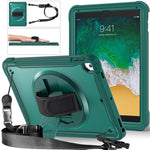 Custodia per tablet ibrida resistente con maniglia e cinturino, For iPad Air / Air 2 / 9.7 2018 / 2017