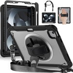 Custodia per tablet ibrida resistente con maniglia e cinturino, For iPad Air 2022 10.9 / Pro 11 2022, For iPad 10th Gen 10.9 2022, For iPad 10.2 2021 / 2020 / 2019, For iPad mini 6 / mini 2024