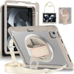 Custodia per tablet ibrida resistente con maniglia e cinturino, For iPad Air 2022 10.9 / Pro 11 2022, For iPad 10th Gen 10.9 2022, For iPad 10.2 2021 / 2020 / 2019, For iPad mini 6 / mini 2024
