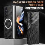 Custodia per telefono magnetica MagSafe in fibra di carbonio, For Samsung Galaxy Z Fold5, For Samsung Galaxy Z Flip5