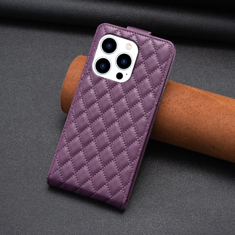 Custodia per telefono in pelle con vibrazione verticale Diamond Lattice, For iPhone 15 Pro Max, For iPhone 15 Pro, For iPhone 15 Plus, For iPhone 15