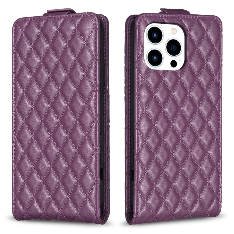 Custodia per telefono in pelle con vibrazione verticale Diamond Lattice, For iPhone 14 Plus, For iPhone 14, For iPhone 14 Pro, For iPhone 14 Pro Max
