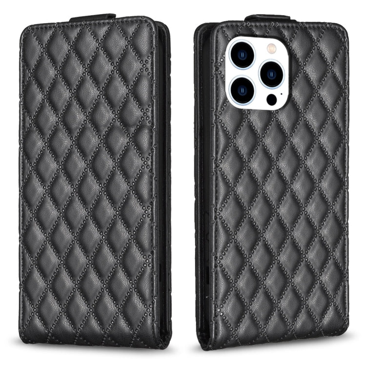 Custodia per telefono in pelle con vibrazione verticale Diamond Lattice, For iPhone 14 Plus, For iPhone 14, For iPhone 14 Pro, For iPhone 14 Pro Max