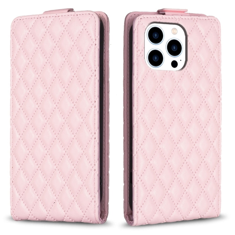 Custodia per telefono in pelle con vibrazione verticale Diamond Lattice, For iPhone 14 Plus, For iPhone 14, For iPhone 14 Pro, For iPhone 14 Pro Max