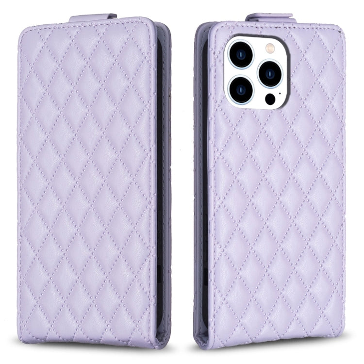 Custodia per telefono in pelle con vibrazione verticale Diamond Lattice, For iPhone 14 Plus, For iPhone 14, For iPhone 14 Pro, For iPhone 14 Pro Max