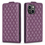 Custodia per telefono in pelle con vibrazione verticale Diamond Lattice, For iPhone 14 Plus, For iPhone 14, For iPhone 14 Pro, For iPhone 14 Pro Max
