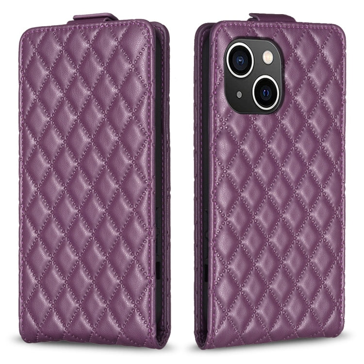 Custodia per telefono in pelle con vibrazione verticale Diamond Lattice, For iPhone 14 Plus, For iPhone 14, For iPhone 14 Pro, For iPhone 14 Pro Max