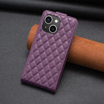 Custodia per telefono in pelle con vibrazione verticale Diamond Lattice, For iPhone 14 Plus, For iPhone 14, For iPhone 14 Pro, For iPhone 14 Pro Max