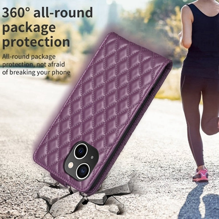 Custodia per telefono in pelle con vibrazione verticale Diamond Lattice, For iPhone 14 Plus, For iPhone 14, For iPhone 14 Pro, For iPhone 14 Pro Max