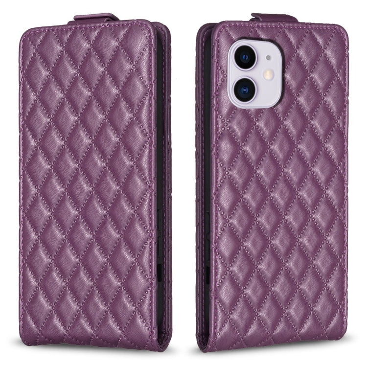 Custodia per telefono in pelle con vibrazione verticale Diamond Lattice, For iPhone 12 / 12 Pro, For iPhone 12 Pro Max, For iPhone 11 Pro Max, For iPhone 11