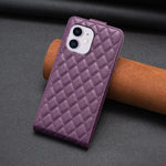 Custodia per telefono in pelle con vibrazione verticale Diamond Lattice, For iPhone 12 / 12 Pro, For iPhone 12 Pro Max, For iPhone 11 Pro Max, For iPhone 11