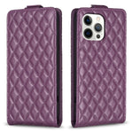 Custodia per telefono in pelle con vibrazione verticale Diamond Lattice, For iPhone 12 / 12 Pro, For iPhone 12 Pro Max, For iPhone 11 Pro Max, For iPhone 11