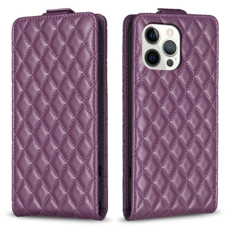 Custodia per telefono in pelle con vibrazione verticale Diamond Lattice, For iPhone 12 / 12 Pro, For iPhone 12 Pro Max, For iPhone 11 Pro Max, For iPhone 11