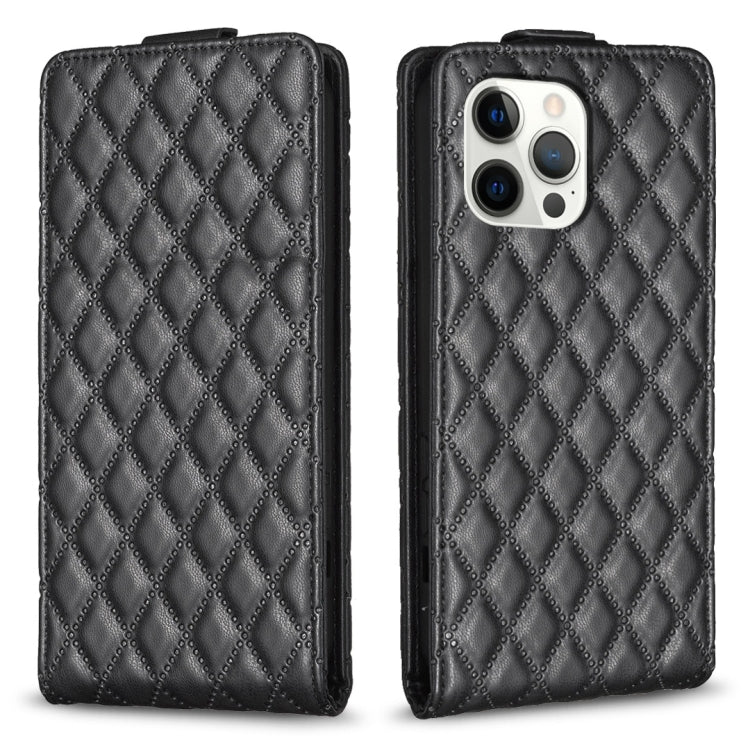 Custodia per telefono in pelle con vibrazione verticale Diamond Lattice, For iPhone 12 / 12 Pro, For iPhone 12 Pro Max, For iPhone 11 Pro Max, For iPhone 11