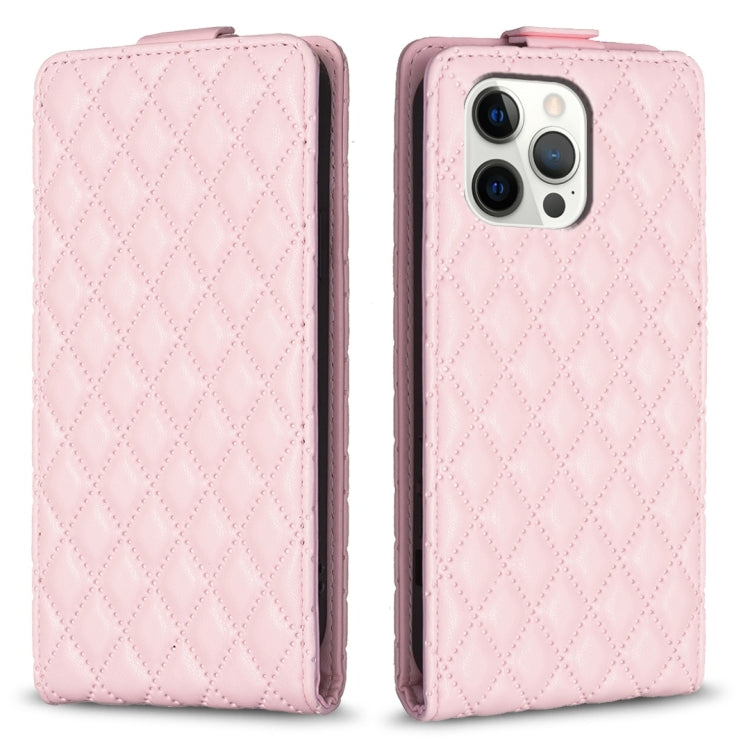 Custodia per telefono in pelle con vibrazione verticale Diamond Lattice, For iPhone 12 / 12 Pro, For iPhone 12 Pro Max, For iPhone 11 Pro Max, For iPhone 11