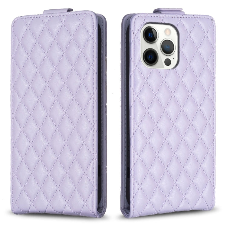 Custodia per telefono in pelle con vibrazione verticale Diamond Lattice, For iPhone 12 / 12 Pro, For iPhone 12 Pro Max, For iPhone 11 Pro Max, For iPhone 11
