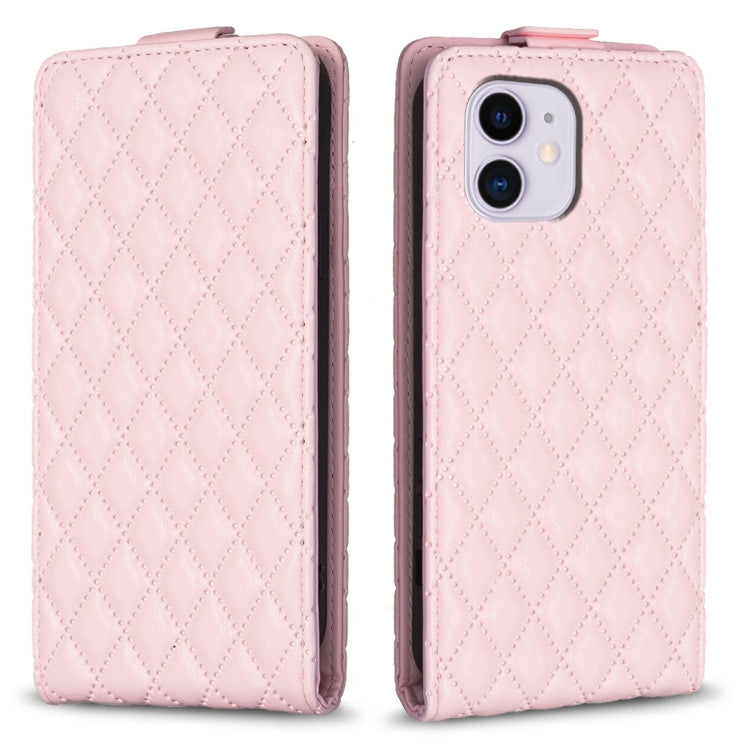 Custodia per telefono in pelle con vibrazione verticale Diamond Lattice, For iPhone 12 / 12 Pro, For iPhone 12 Pro Max, For iPhone 11 Pro Max, For iPhone 11