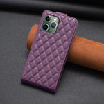 Custodia per telefono in pelle con vibrazione verticale Diamond Lattice, For iPhone 11 Pro, For iPhone X / XS, For iPhone XR, For iPhone XS Max