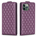 Custodia per telefono in pelle con vibrazione verticale Diamond Lattice, For iPhone 12 / 12 Pro, For iPhone 12 Pro Max, For iPhone 11 Pro Max, For iPhone 11