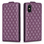 Custodia per telefono in pelle con vibrazione verticale Diamond Lattice, For iPhone 11 Pro, For iPhone X / XS, For iPhone XR, For iPhone XS Max