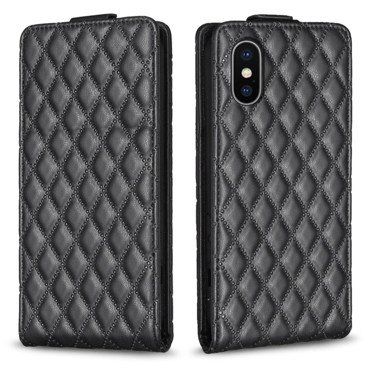 Custodia per telefono in pelle con vibrazione verticale Diamond Lattice, For iPhone 11 Pro, For iPhone X / XS, For iPhone XR, For iPhone XS Max