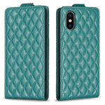 Custodia per telefono in pelle con vibrazione verticale Diamond Lattice, For iPhone 11 Pro, For iPhone X / XS, For iPhone XR, For iPhone XS Max