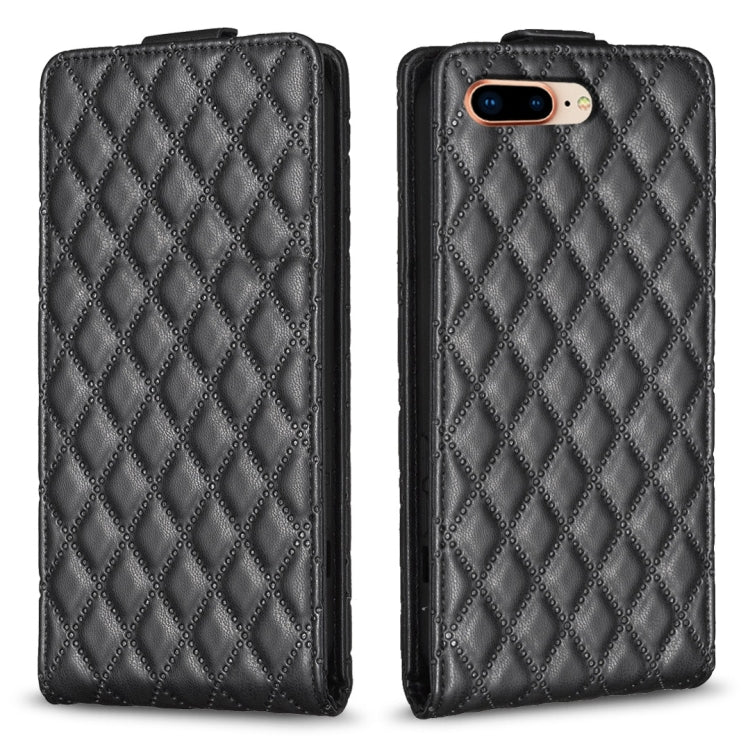Custodia per telefono in pelle con vibrazione verticale Diamond Lattice, For iPhone 7 Plus / 8 Plus
