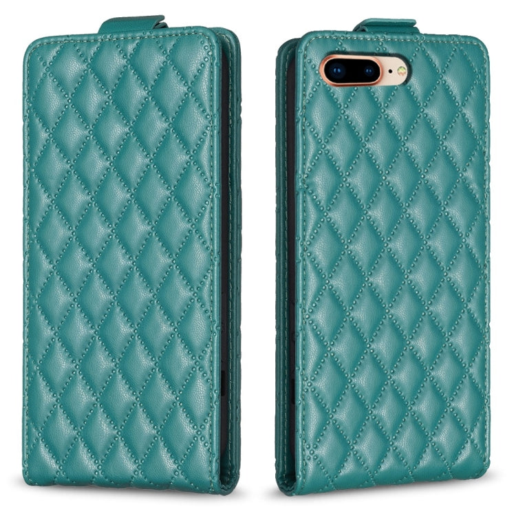 Custodia per telefono in pelle con vibrazione verticale Diamond Lattice, For iPhone 7 Plus / 8 Plus