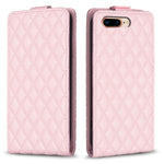 Custodia per telefono in pelle con vibrazione verticale Diamond Lattice, For iPhone 7 Plus / 8 Plus