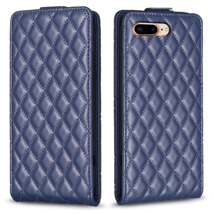 Custodia per telefono in pelle con vibrazione verticale Diamond Lattice, For iPhone 7 Plus / 8 Plus