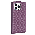 Custodia per telefono in pelle con vibrazione verticale Diamond Lattice, For iPhone 16 Pro Max, For iPhone 16 Pro, For iPhone 16 Plus, For iPhone 16