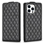 Custodia per telefono in pelle con vibrazione verticale Diamond Lattice, For iPhone 16 Pro Max, For iPhone 16 Pro, For iPhone 16 Plus, For iPhone 16