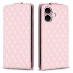 Custodia per telefono in pelle con vibrazione verticale Diamond Lattice, For iPhone 16 Pro Max, For iPhone 16 Pro, For iPhone 16 Plus, For iPhone 16