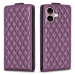 Custodia per telefono in pelle con vibrazione verticale Diamond Lattice, For iPhone 16 Pro Max, For iPhone 16 Pro, For iPhone 16 Plus, For iPhone 16