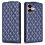 Custodia per telefono in pelle con vibrazione verticale Diamond Lattice, For iPhone 16 Pro Max, For iPhone 16 Pro, For iPhone 16 Plus, For iPhone 16