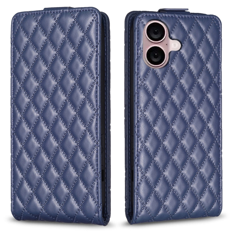 Custodia per telefono in pelle con vibrazione verticale Diamond Lattice, For iPhone 16 Pro Max, For iPhone 16 Pro, For iPhone 16 Plus, For iPhone 16