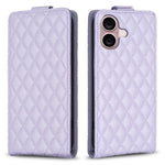 Custodia per telefono in pelle con vibrazione verticale Diamond Lattice, For iPhone 16 Pro Max, For iPhone 16 Pro, For iPhone 16 Plus, For iPhone 16
