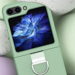 Custodia per telefono pieghevole in silicone Skin Feel con anello, For Samsung Galaxy Z Flip5