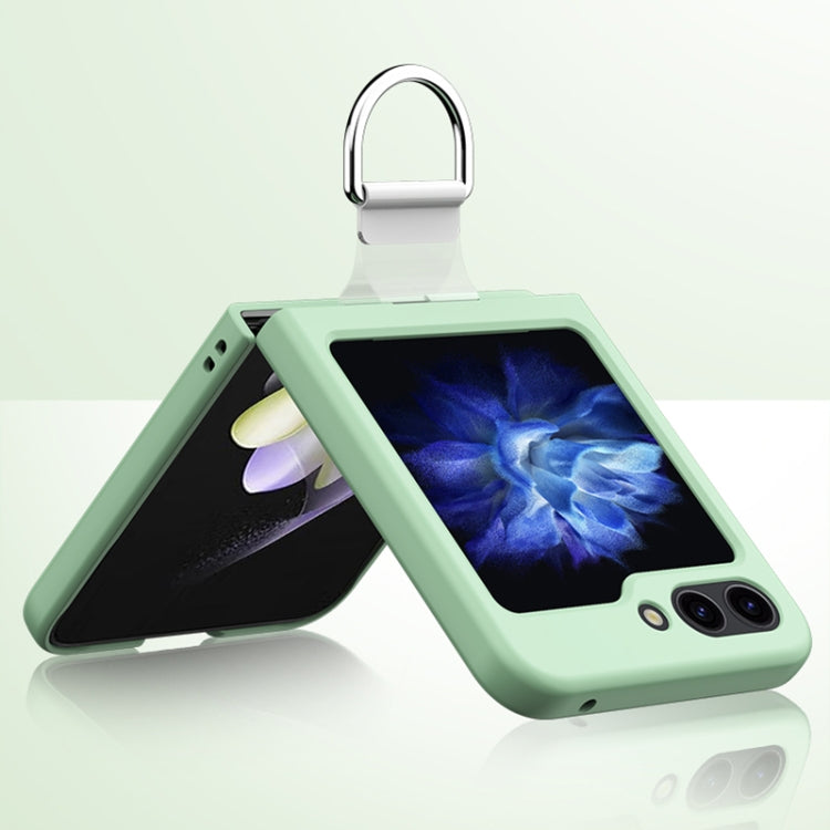 Custodia per telefono pieghevole in silicone Skin Feel con anello, For Samsung Galaxy Z Flip5