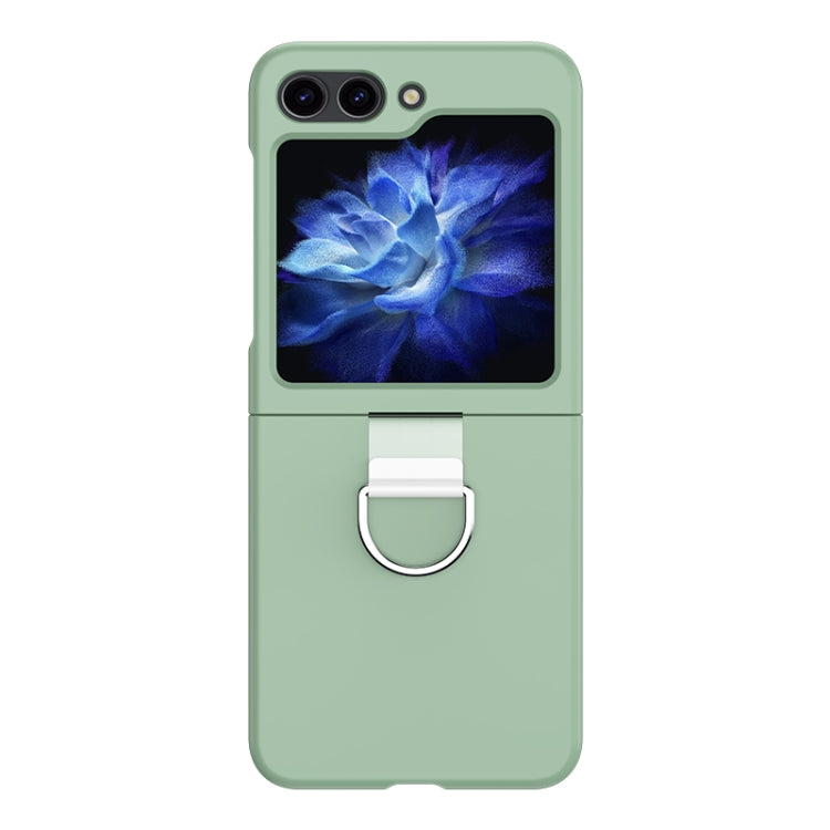 Custodia per telefono pieghevole in silicone Skin Feel con anello, For Samsung Galaxy Z Flip5