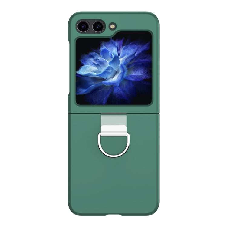 Custodia per telefono pieghevole in silicone Skin Feel con anello, For Samsung Galaxy Z Flip5