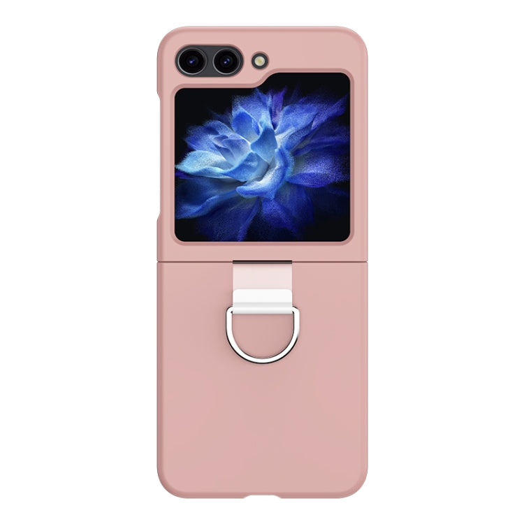 Custodia per telefono pieghevole in silicone Skin Feel con anello, For Samsung Galaxy Z Flip5