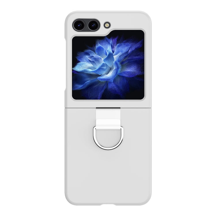 Custodia per telefono pieghevole in silicone Skin Feel con anello, For Samsung Galaxy Z Flip5