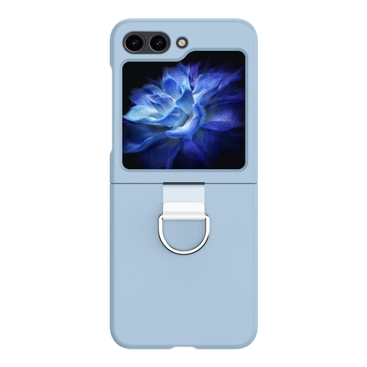 Custodia per telefono pieghevole in silicone Skin Feel con anello, For Samsung Galaxy Z Flip5