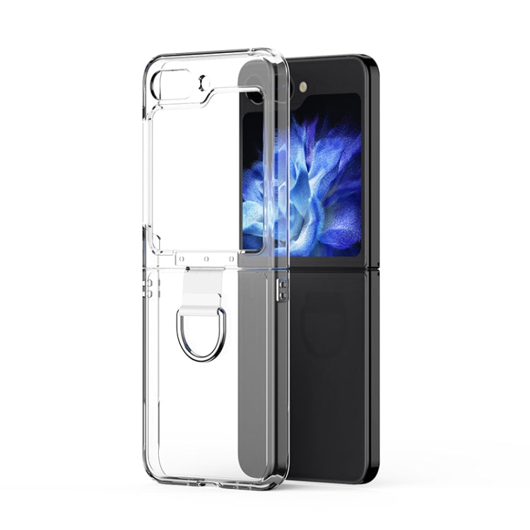 Custodia per telefono pieghevole in silicone Skin Feel con anello, For Samsung Galaxy Z Flip5