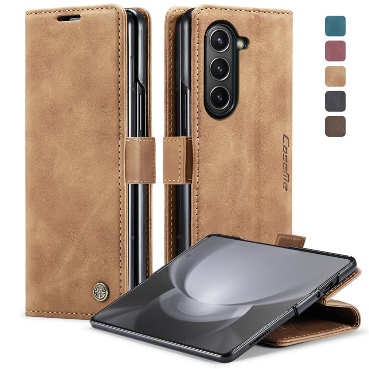 CaseMe-013 Cassa del telefono di cuoio smerigliata retro multifunzionale, For Samsung Galaxy Z Fold5