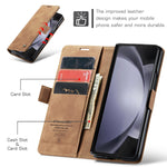 CaseMe-013 Cassa del telefono di cuoio smerigliata retro multifunzionale, For Samsung Galaxy Z Fold5