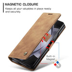 CaseMe-013 Cassa del telefono di cuoio smerigliata retro multifunzionale, For Samsung Galaxy Z Fold5